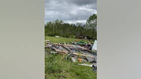 4 homes belonging to 1 family damaged when tornado touches down