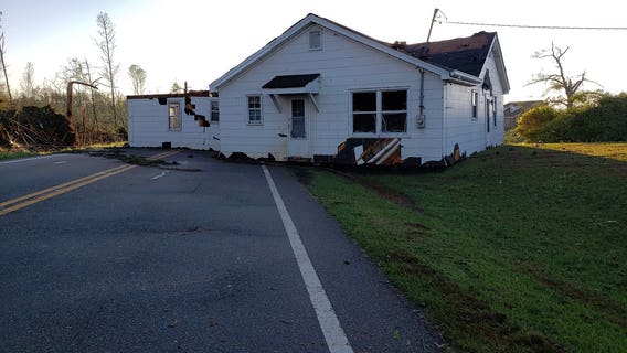 Upson County house pushed into road during severe storms