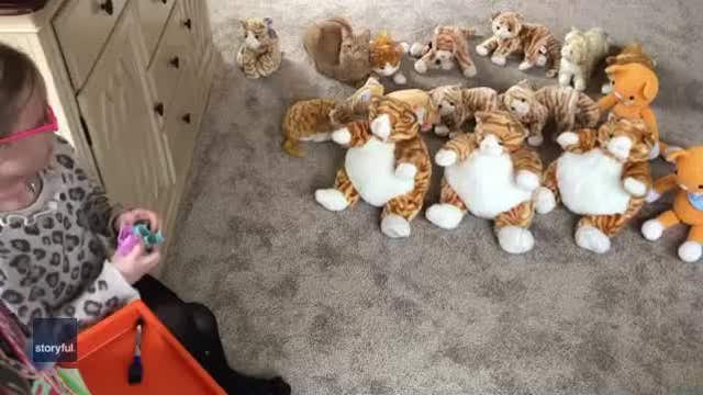 5-year-old recreates art class with stuffed-animal students during lockdown amid the COVID-19 pandemic