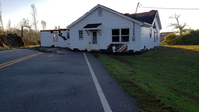 Upson County house pushed into road during severe storms