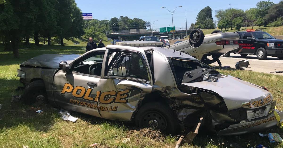 Hapeville police officer injured in car wreck on I-85 | FOX 5 Atlanta