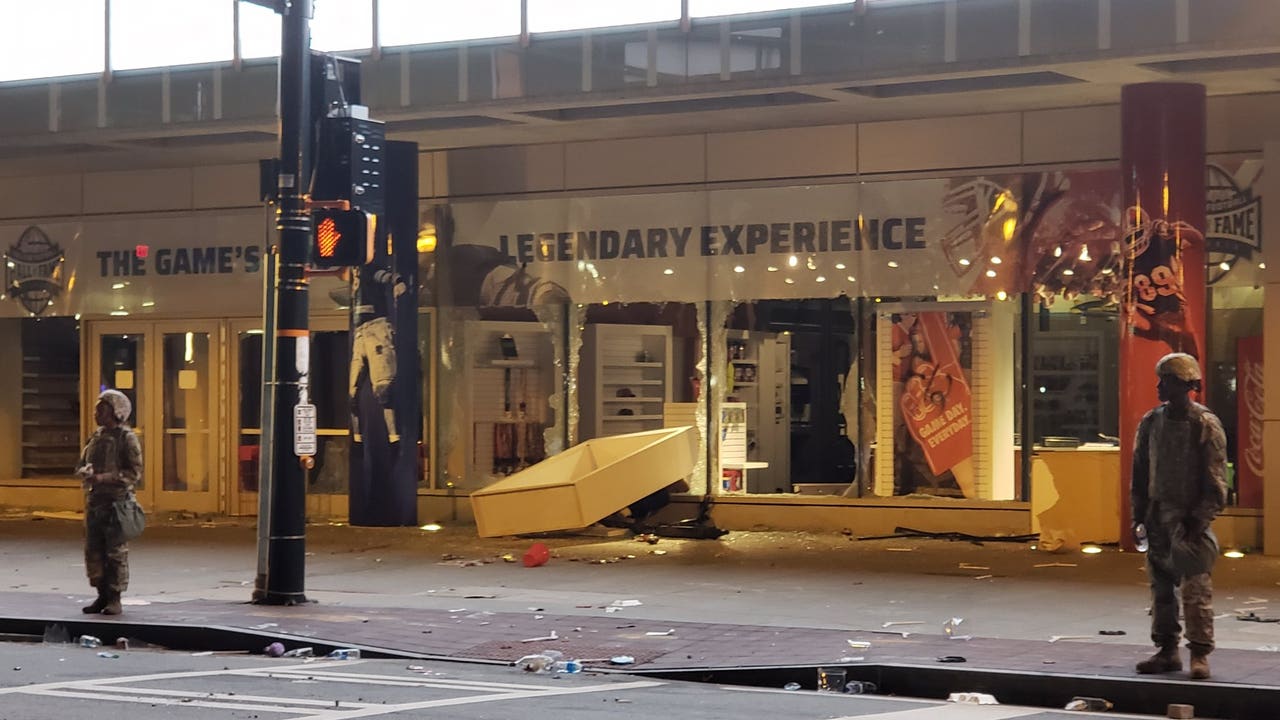 Damage from protest in downtown Atlanta Damage from protest in downtown Atlanta