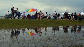 Launch watchers return for 2nd try with patience, umbrellas