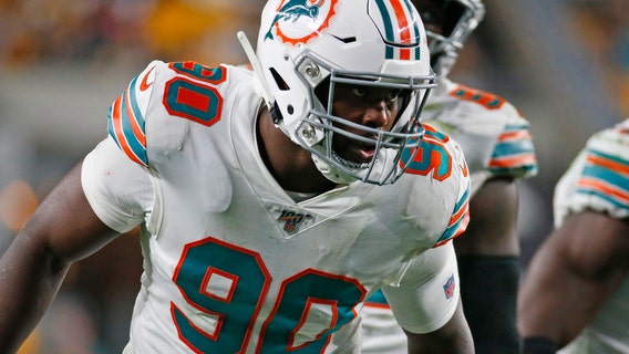 Falcons trade for Miami DE Harris