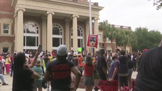 Hundreds demand justice for Ahmaud Arbery at Georgia rally