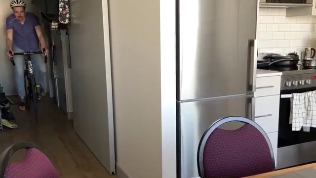 ‘Love my commute’: Man participates in National Bike to Work Day while working from home