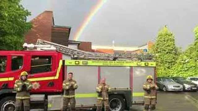 Double rainbow appears during fire service's clap for carers