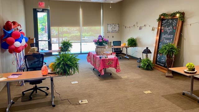 Hospital room transformed into a daily reminder healthcare workers are loved