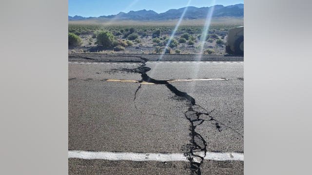 Vegas-Reno highway cracked, closed after 6.5 earthquake in Nevada