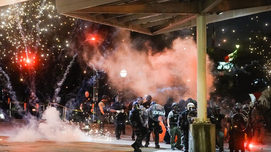 PHOTOS: Demonstrators Clash With Police On 2nd Night Of Atlanta Protests