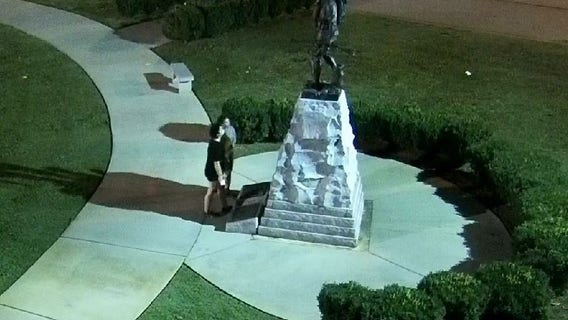 Police searching for suspected vandals of Griffin veterans memorial