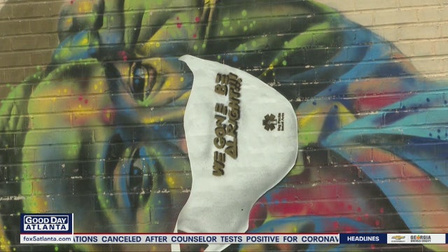 Artists masking their murals to encourage face coverings in Atlanta