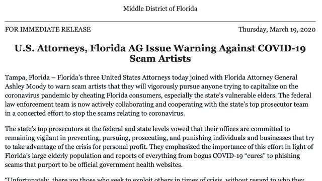 COVID-19-related scams targeting college students