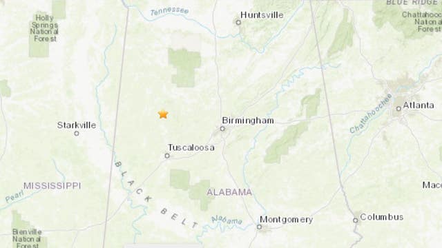 Small earthquake reported in Alabama