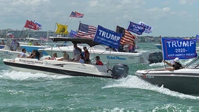 Trump flotilla on Tampa Bay to celebrate president's birthday, Flag Day
