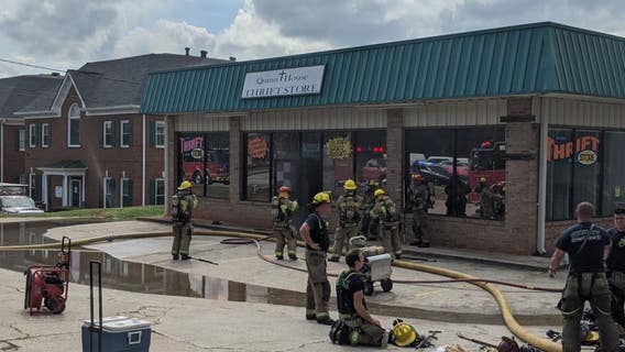 Firefighters battle blaze at Lawrenceville-area thrift store