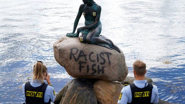 Denmark's Little Mermaid statue vandalized with 'racist fish' grafiti