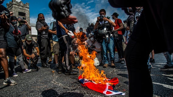 Photos: Demonstrators face off at tense Stone Mountain protests