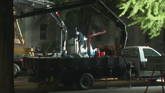 Confederate monument being removed from downtown Athens