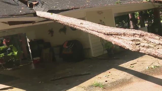 Storms downs trees, damages home in Roswell