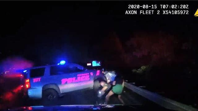 Video: Police vehicle sent on collision course with officer after being struck by impaired driver