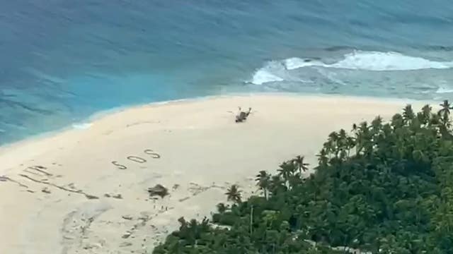 3 men rescued from Pacific island after writing SOS in sand