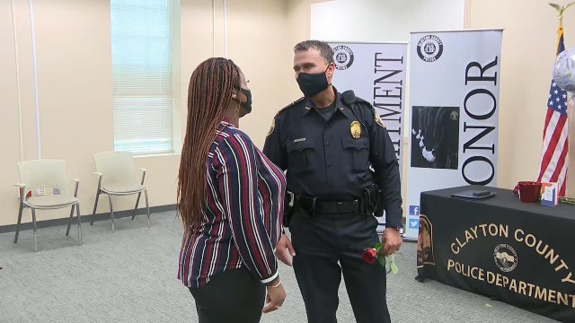 Woman reunites with Clayton Police officers who saved her life in 2015