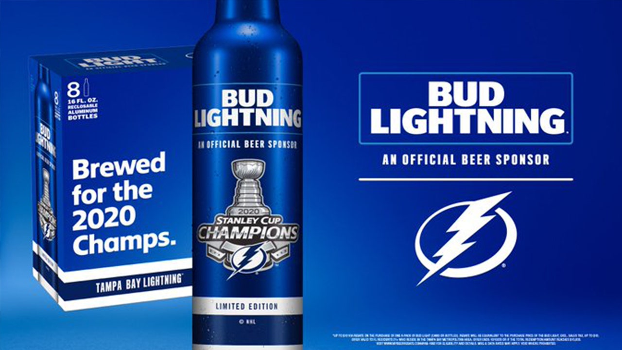 Bud Light offering Lightning-inspired bottle, free beer deal following  Bolts' win