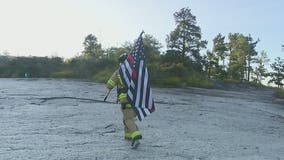 Firefighters climb Stone Mountain as tribute to 9/11 first responders