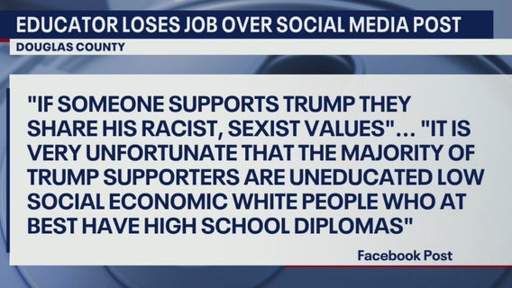 Douglas County Schools employee loses job over anti-Trump Facebook post