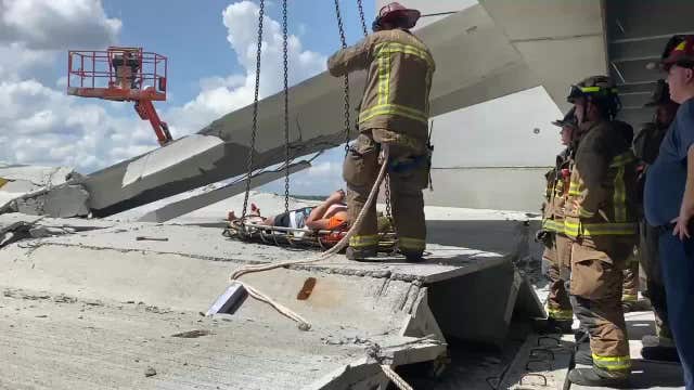New video of Midtown parking garage collapse rescue
