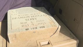 Family reunited with lost headstone for infant