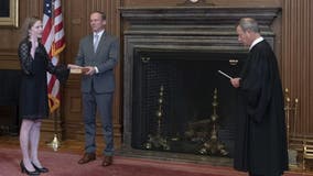Barrett officially sworn in as Supreme Court justice as John Roberts administers oath in private ceremony