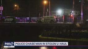 Stolen U-Haul driver dies after jumping into water; CHP officer dives in to grab him