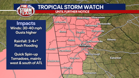 Tropical Storm Watch issued for north Georgia as Zeta begins to heads north