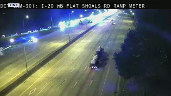 Crash shuts down eastbound lanes of Interstate 20