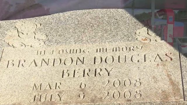 Infant's headstone found abandoned at Mableton gas station