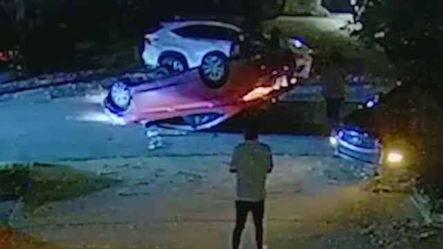 Car flipped in possible street racing accident in Atlanta neighborhood