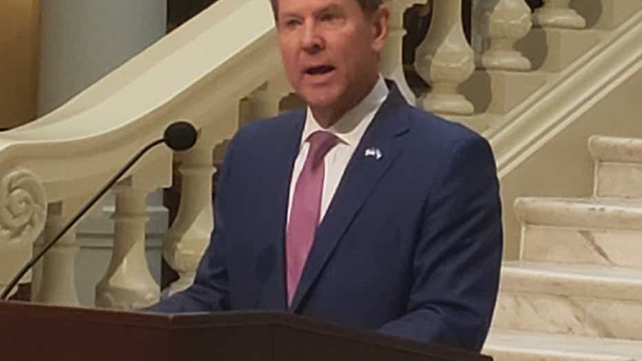 Gov. Brian Kemp holds a news conference to update the public on Georgia's fight against the coronavirus from the State Capitol Wednesday, October 7, 2020.