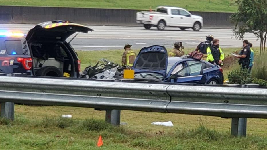 Police: 1 Dead, 1 Injured After Car Overturns In I-285 Crash | FOX 5 ...