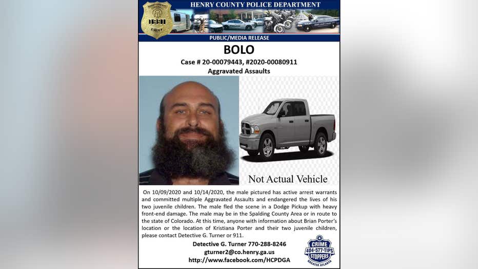 Henry County Police Department BOLO Brian Porter