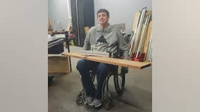 Paralyzed military veteran uses woodworking to help others