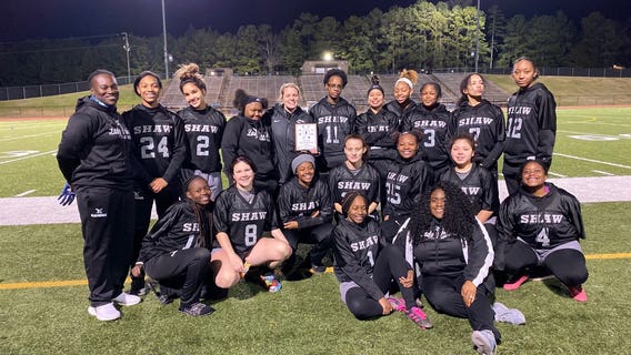 Falcons honor first girls flag football coach as their high school football coach of the week