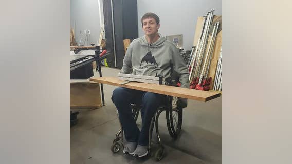 Paralyzed military veteran uses woodworking to help others