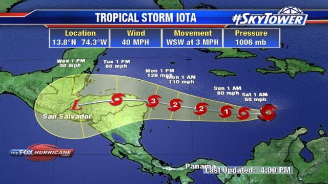 Tropical Storm Iota forms in Caribbean