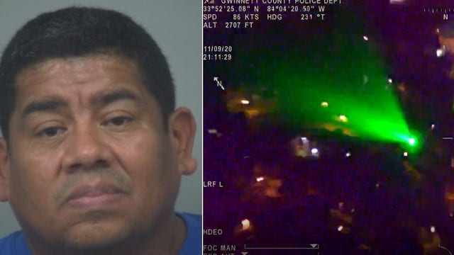 Gwinnett County man accused of pointing laser at police helicopter