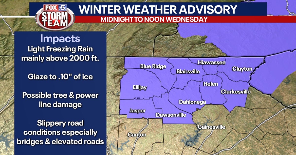 Winter Weather Advisory issued for parts of North Georgia | FOX 5 Atlanta
