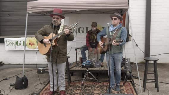 Hard-hit entertainment industry families benefit from food giveaway