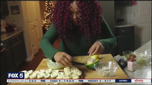 Avacado Crab Deviled Eggs