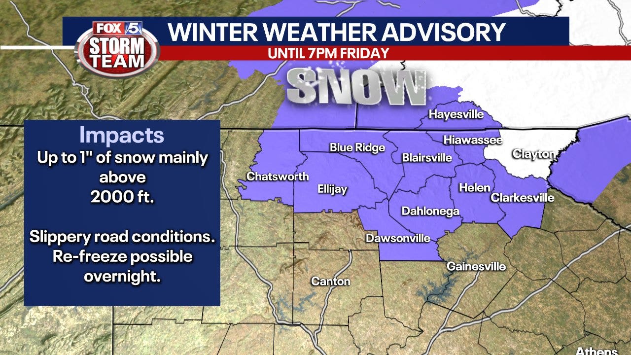 Winter Weather Advisory for parts of north cold rain elsewhere